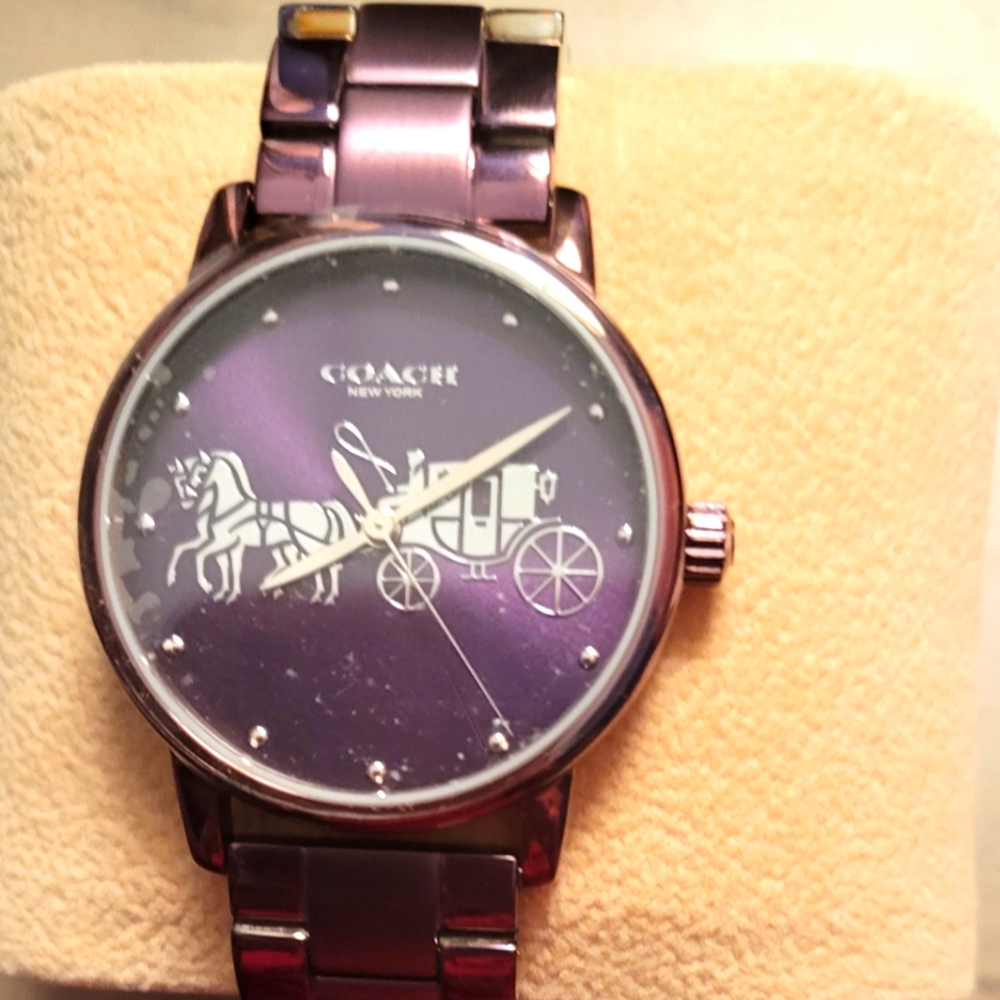 Womans Coach Purple Bracelet Watch